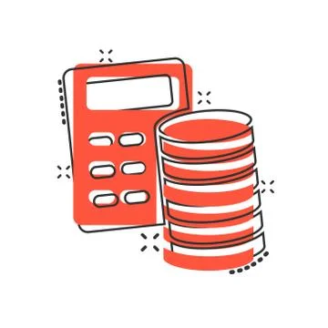 Money calculation icon in comic style. Budget banking vector cartoon illustra Illustrazione stock