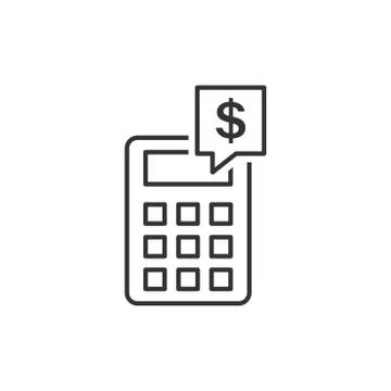 Money calculation icon in flat style. Budget banking vector illustration on w Illustrazione stock