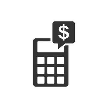 Money calculation icon in flat style. Budget banking vector illustration on w Stock Illustration
