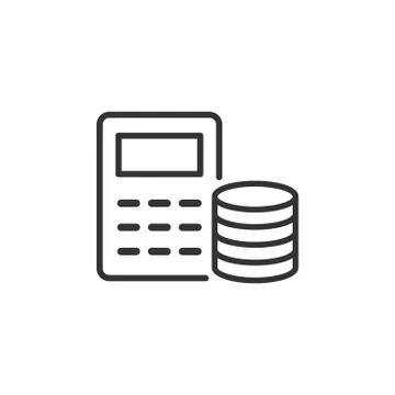 Money calculation icon in flat style. Budget banking vector illustration on w Stock Illustration