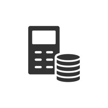 Money calculation icon in flat style. Budget banking vector illustration on w Stock Illustration