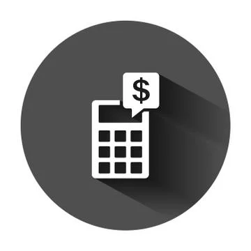 Money calculation icon in flat style. Budget banking vector illustration on b Illustrazione stock