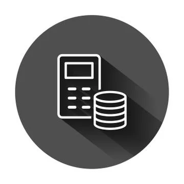 Money calculation icon in flat style. Budget banking vector illustration on b Illustrazione stock