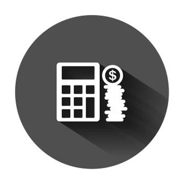 Money calculation icon in flat style. Budget banking vector illustration on b Stock Illustration