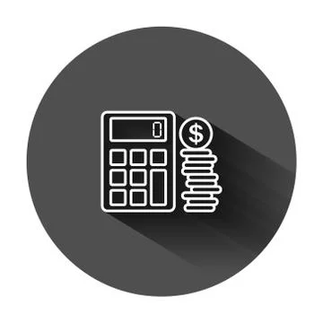 Money calculation icon in flat style. Budget banking vector illustration on b Stock Illustration