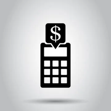 Money calculation icon in flat style. Budget banking vector illustration on i Illustrazione stock