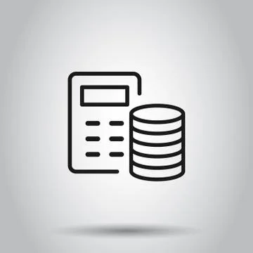 Money calculation icon in flat style. Budget banking vector illustration on i Illustrazione stock