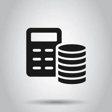 Money calculation icon in flat style. Budget banking vector illustration on i Illustrazione stock