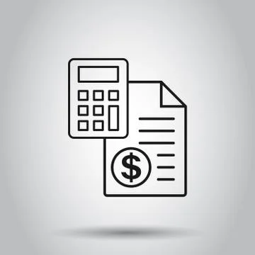 Money calculation icon in flat style. Budget banking vector illustration on i Stock Illustration