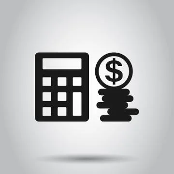 Money calculation icon in flat style. Budget banking vector illustration on i Illustrazione stock