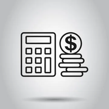 Money calculation icon in flat style. Budget banking vector illustration on i Illustrazione stock