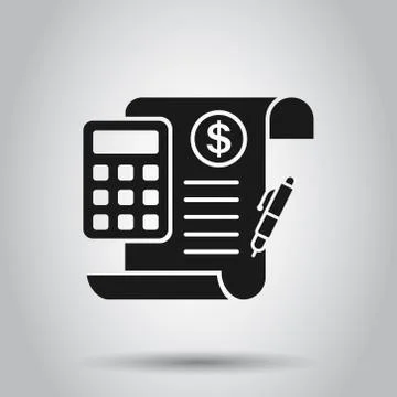 Money calculation icon in flat style. Budget banking vector illustration on i Stock Illustration