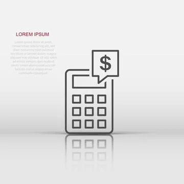 Money calculation icon in flat style. Budget banking vector illustration on.. Illustrazione stock