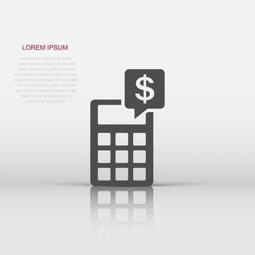 Money calculation icon in flat style. Budget banking vector illustration on.. Illustrazione stock