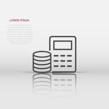 Money calculation icon in flat style. Budget banking vector illustration on.. Illustrazione stock