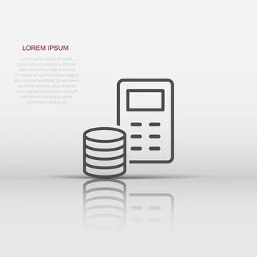 Money calculation icon in flat style. Budget banking vector illustration on.. Illustrazione stock