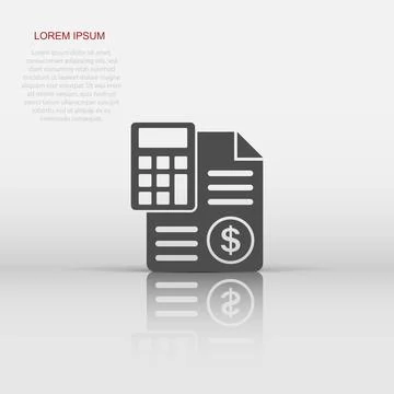 Money calculation icon in flat style. Budget banking vector illustration on.. Stock Illustration