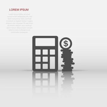Money calculation icon in flat style. Budget banking vector illustration on.. Stock Illustration