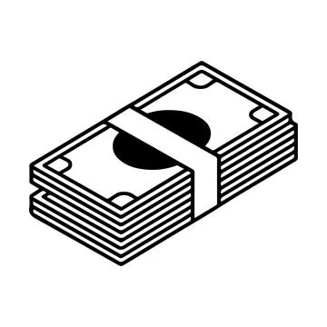 Money Cash Stack Dollar Bundle Finance Banking Clipart Printable Minimalist.. Stock Illustration