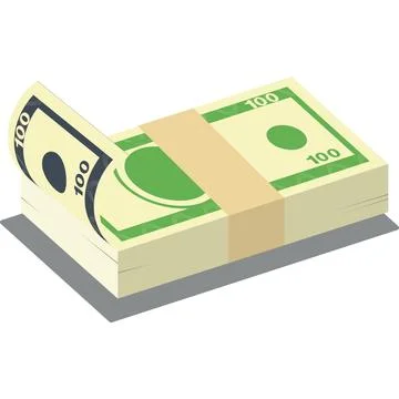 Money cash stack vector icon paper dollar isolated Stock Illustration