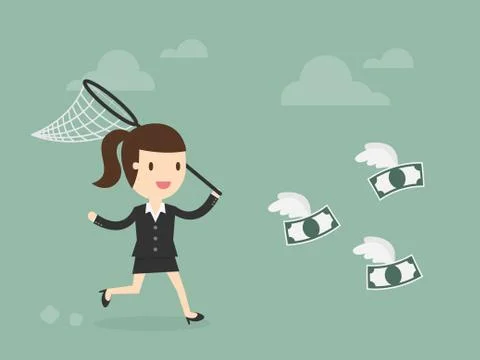 Money catching Stock Illustration