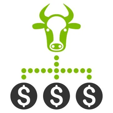 Money Cattle Relations Flat Vector Icon Stock Illustration