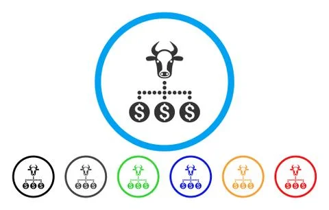 Money Cattle Relations Rounded Icon Ilustración de archivo