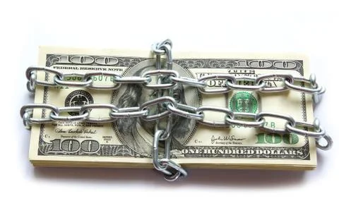 Money in chain Foto stock