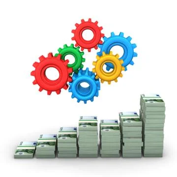 Money chart gears Stock Illustration