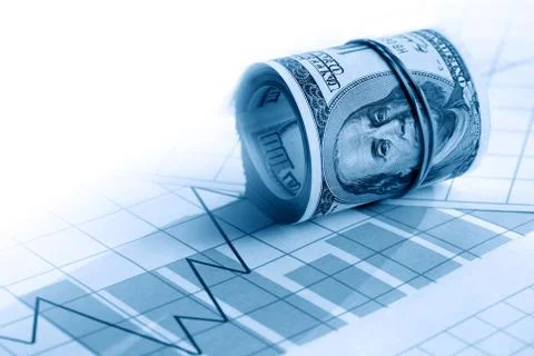 Money on chart Stock Photos