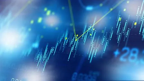 Money chart showing data trends and movements in a financial market during a Stock Illustration
