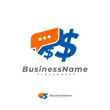 Money Chat logo vector template, Creative Money logo design concepts Stock Illustration