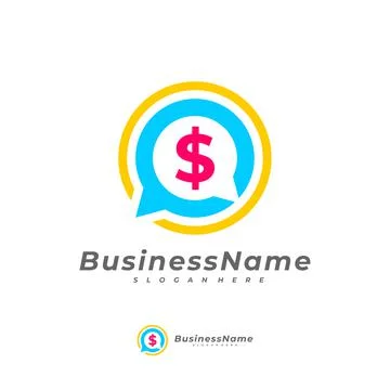 Money Chat logo vector template, Creative Money logo design concepts Stock Illustration