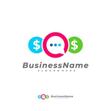 Money Chat logo vector template, Creative Money logo design concepts Illustrazione stock