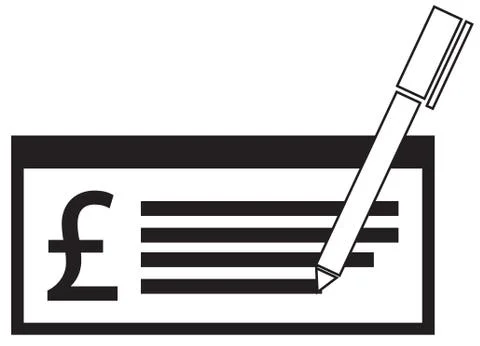 Money check libra icon Stock Illustration