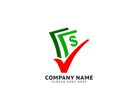 Money Check Mark Logo Template Stock Illustration