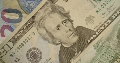 Money close up. US dollar close up shot. USD Stock Footage 261355816