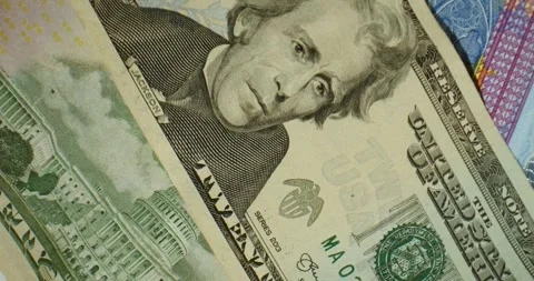 Money close up. US dollar close up shot. USD Stock Footage 261356088
