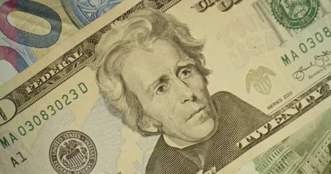 Money close up. US dollar close up shot. USD Stock Footage 261356434