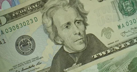 Money close up. US dollar close up shot. USD Stock Footage 261356502