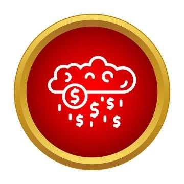 Money cloud raining dollar signs financial icon Stock Illustration