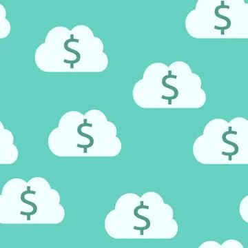 Money clouds, seamless pattern Stock Illustration