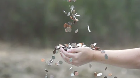 Money Coin Hands Stock Footage 33064063