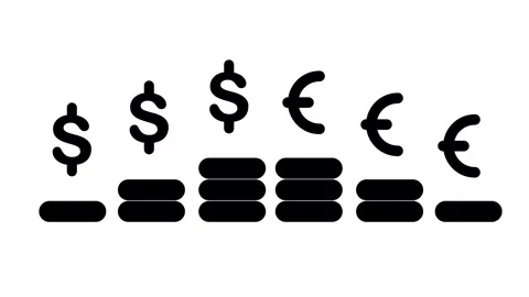 Money Coin Stack Dollar Euro Finance Animation Video stock 339642313