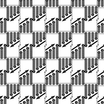 Money coins graph pattern seamless vector Stock Illustration