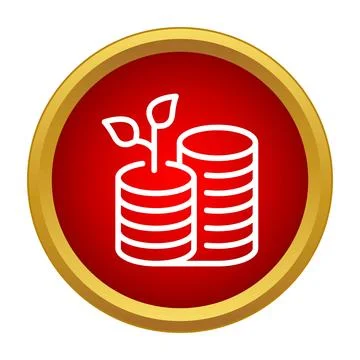 Money coins stack with growing plant illustrating financial growth Stock Illustration