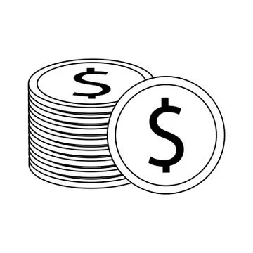 Money coins stack icon, flat design Stock Illustration