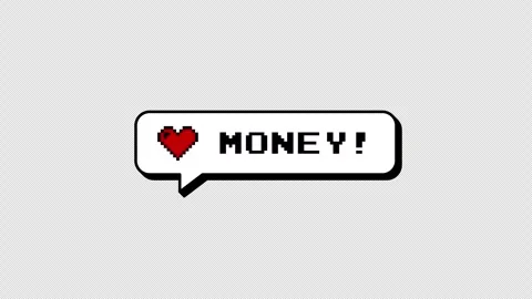 Money comment balloon in 8-bits pixel art, neubrutalism style. Stock Footage 316774473
