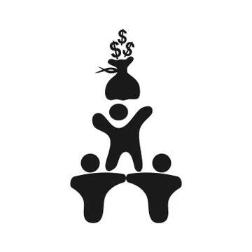 Money Commitment Teamwork Together Black Logo Stock Illustration