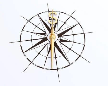 Money compass arrow 스톡 일러스트